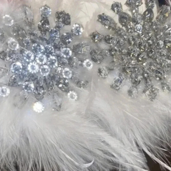 Statement Makers Rhinestone & Feather Decor Stud Earrings silver - Picture 8 of 10